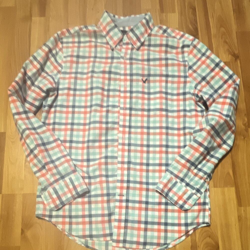 American Eagle Outfitters Classic Fit Men's M Multicolor Plaid Woven LS Shirt